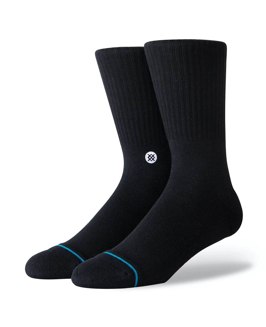 Icon Crew Socks 3 Pack Black