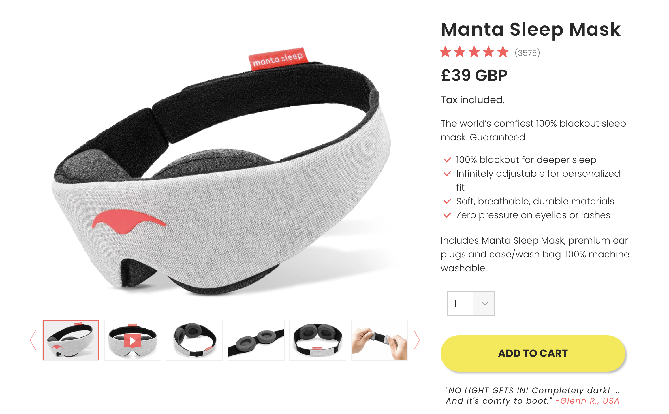 manta sleep mask conversion rate increase