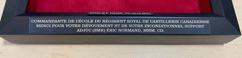 Engraved plaques in French