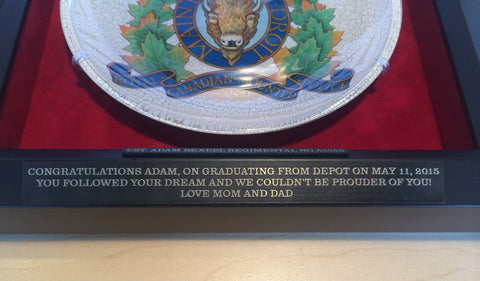 RCMP graduation, retirement and special occasions - personalized to commemorate one's loyal and dedicated service.