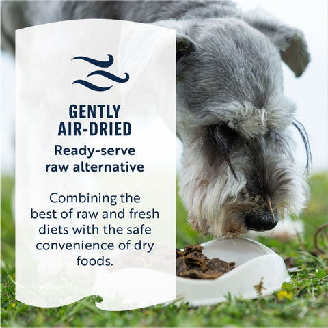 Gently air-dried dog and cat food - Ready serve raw alternative.