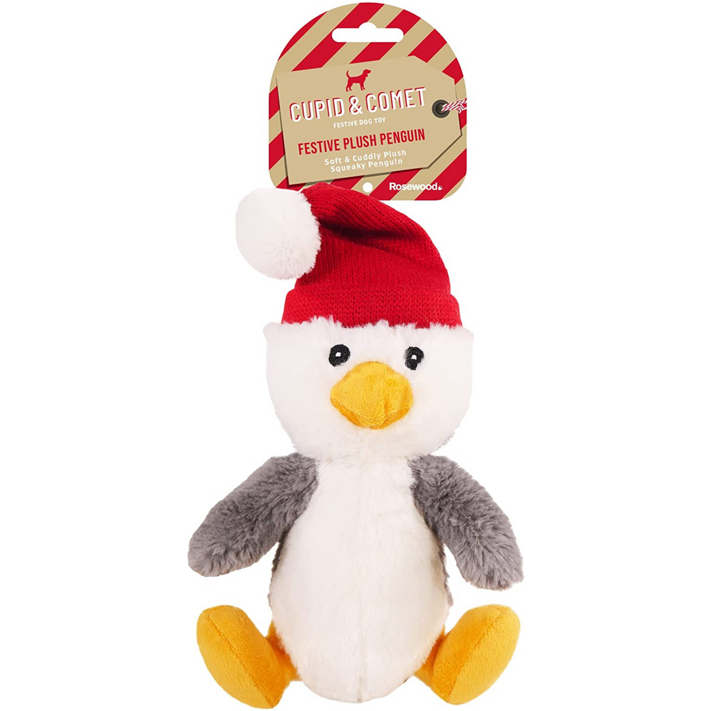 stuffed penguin dog toy