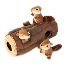 ZippyPaws - Zippy Burrow Log Chipmunks Plush Dog Toy