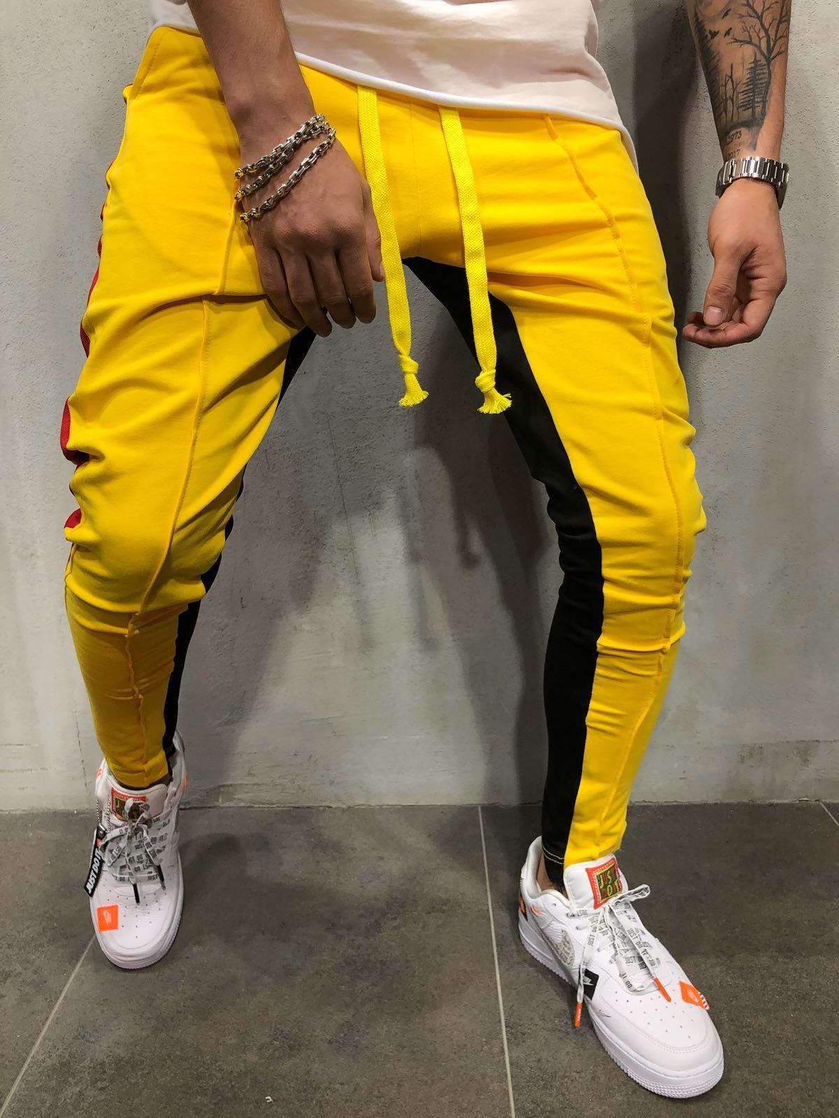 hem zipper colorblock track pants