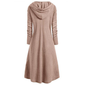 hooded high low drop shoulder longline sweater