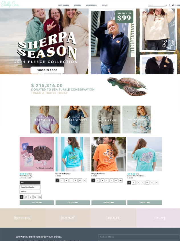 Shelly Cove  Custom Built  Shopify Theme