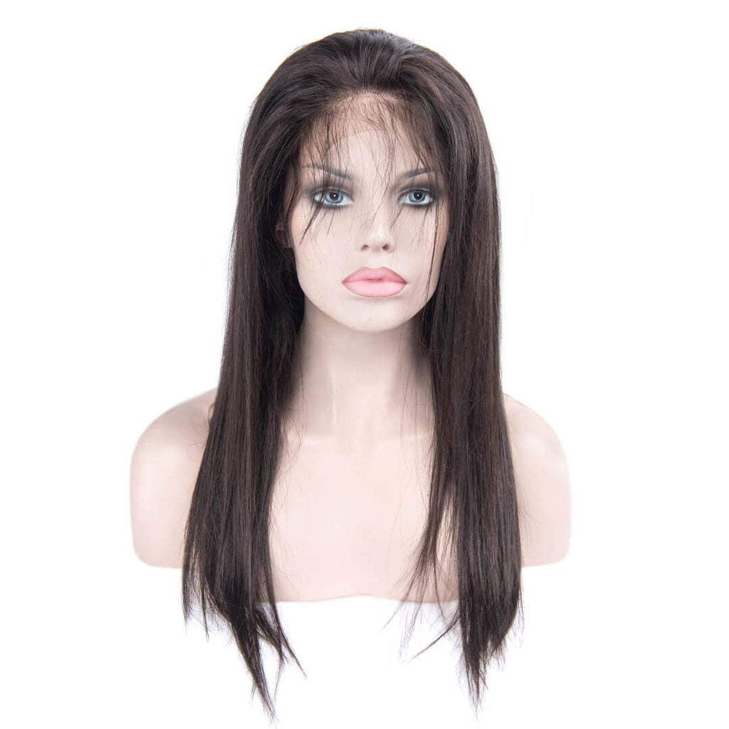Black Long Silky Straight Human Hair Lace Front Wig Nature Arisonwigs