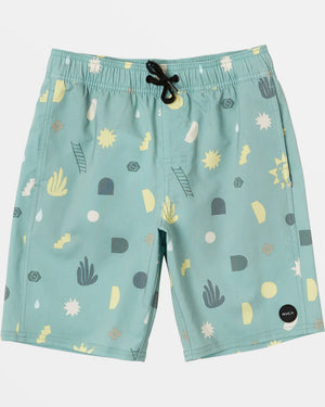 RVCA | Boy's Atlas Elastic Boardshorts 17" - Green Haze - Pro Wake Surf Shop