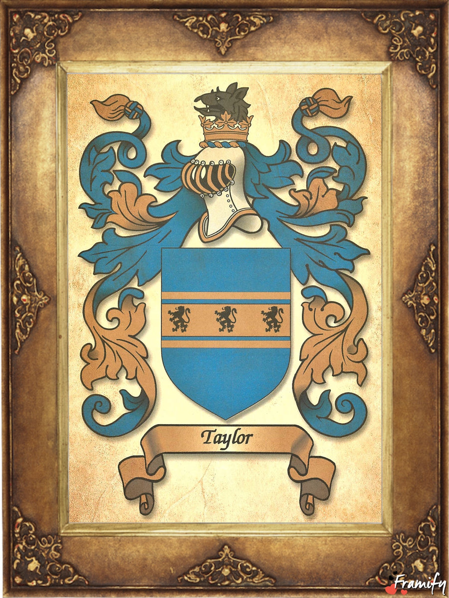 Authentic Family Coat of Arms full color - Size: 11" x 8.5" CM 21.5 x