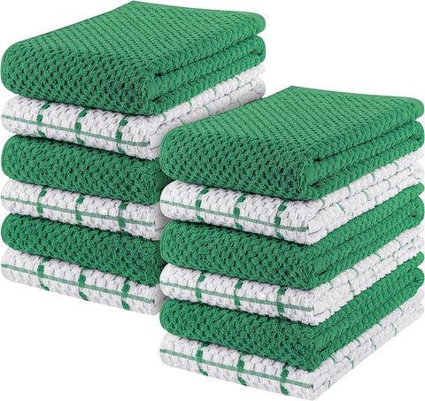 Bargain Hunters 10-Pack: Absorbent 100% Cotton Kitchen Dish Cloths 12x12  Face Wash Cloth