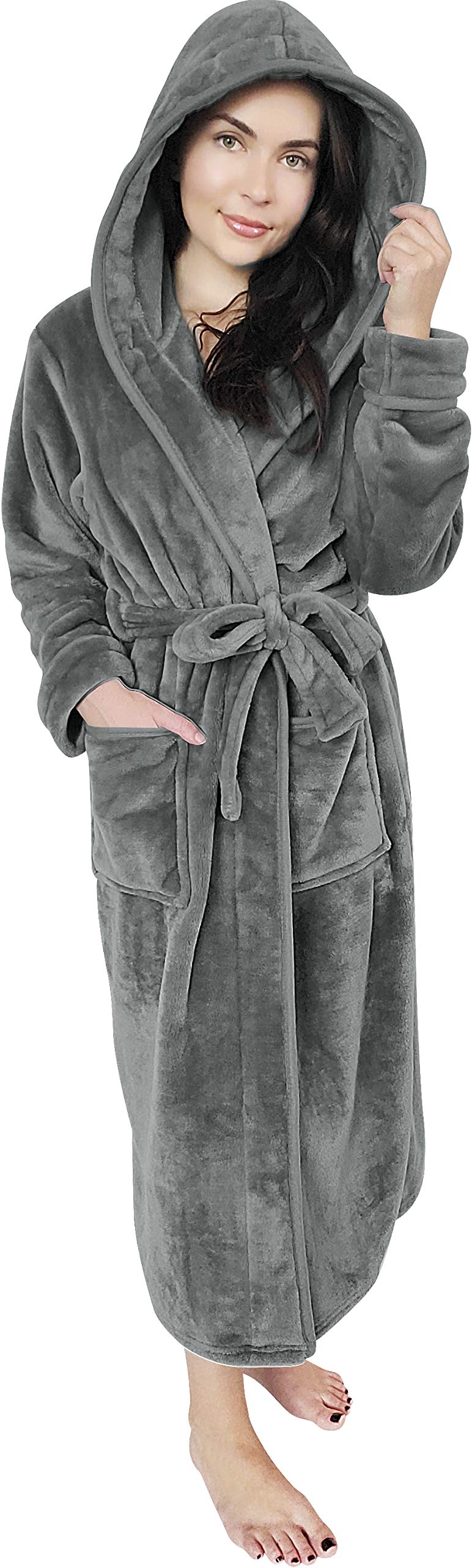 Women Fleece Hooded Bathrobe by NY Threads – Utopia Deals