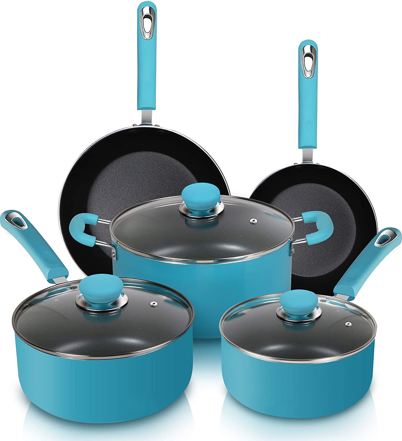 Utopia Kitchen Nonstick Saucepan Set - 1 Quart and 2 Quart - Glass