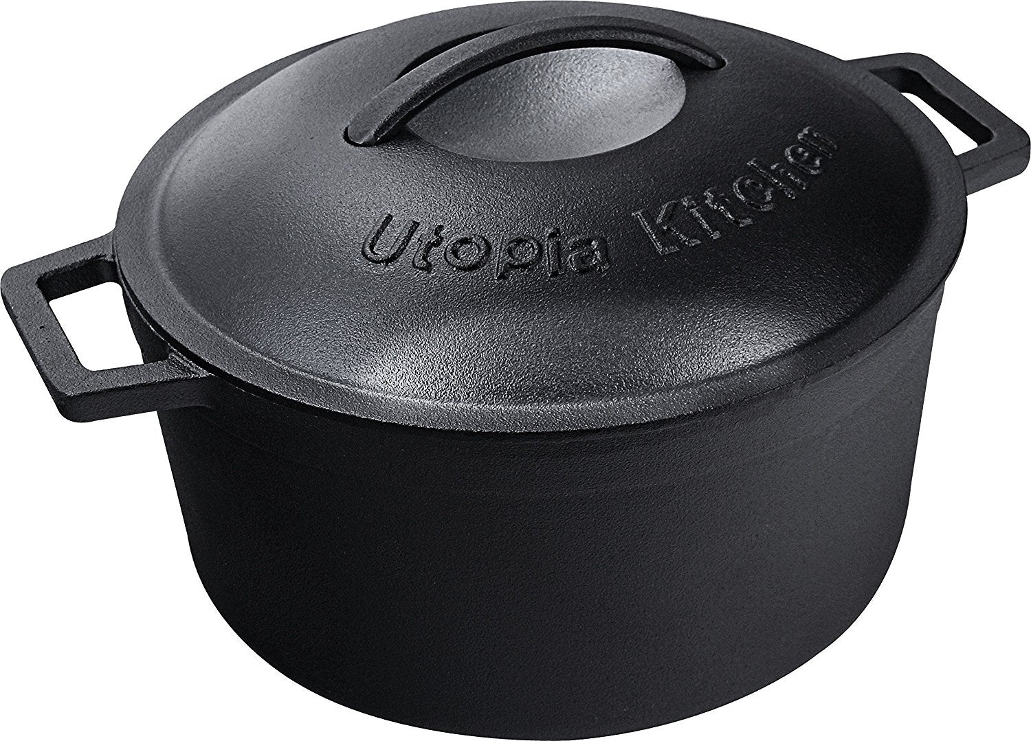 Source Cast Iron Dutch Oven Pot With Lid 2-In-1 Pre-Seasoned 5qt Dutch Oven  Cast Iron Cookware For Frying Camping Cooking and Baking on m.