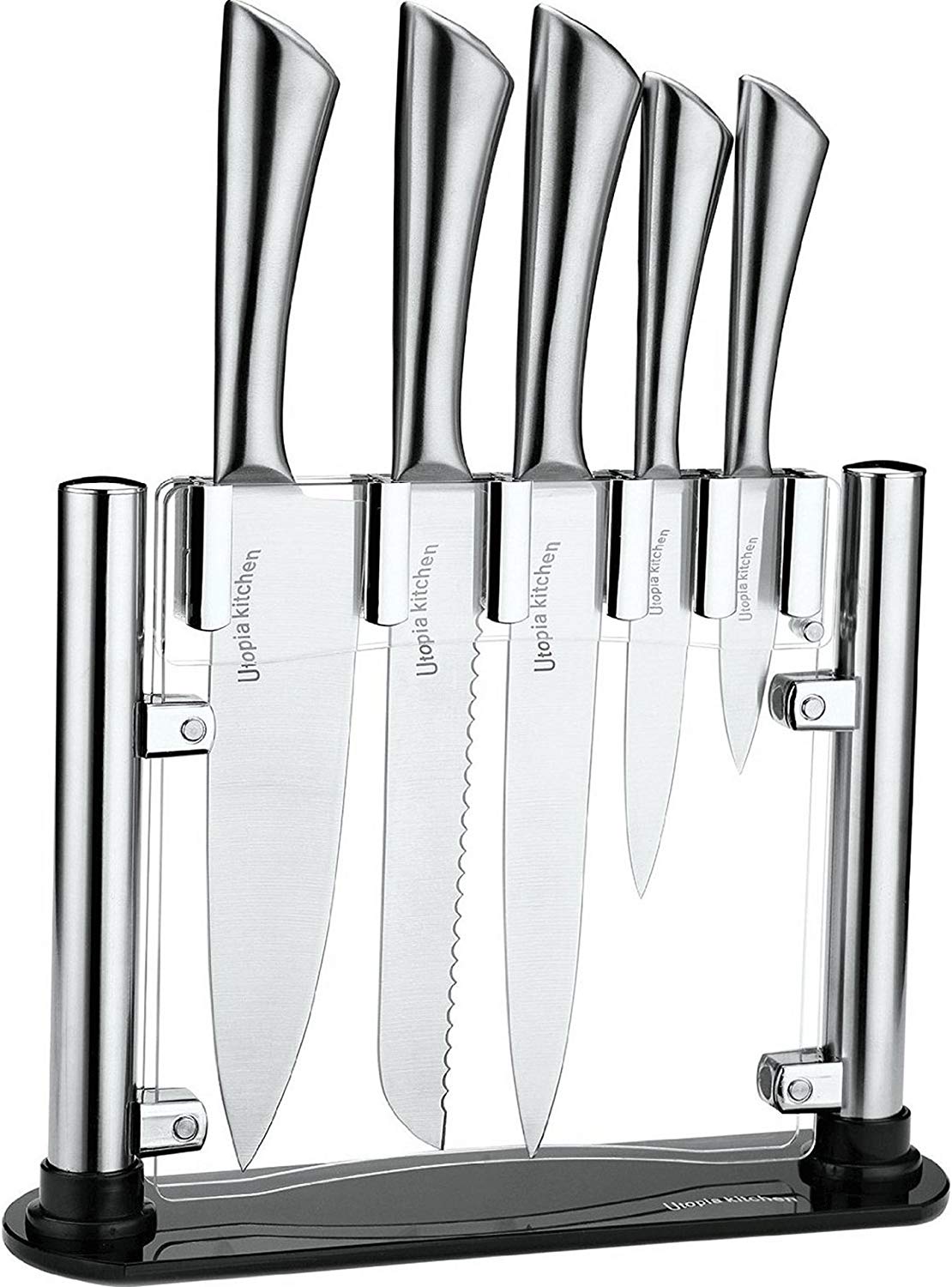 kitchen king Stainless Steel Knife Set, 6 Pieces - Black price in