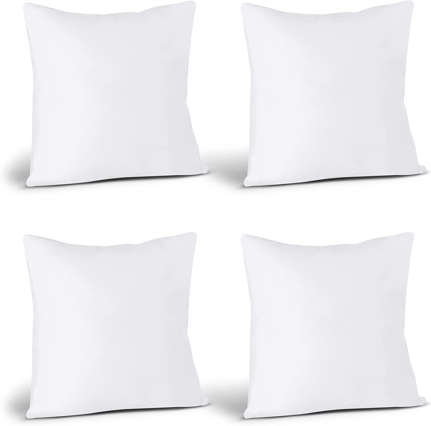 Utopia Bedding Throw Pillows (Set of 4, White), 18 x 18 Inches Pillows for  Sofa, Bed and Couch Decorative Stuffer Pillows