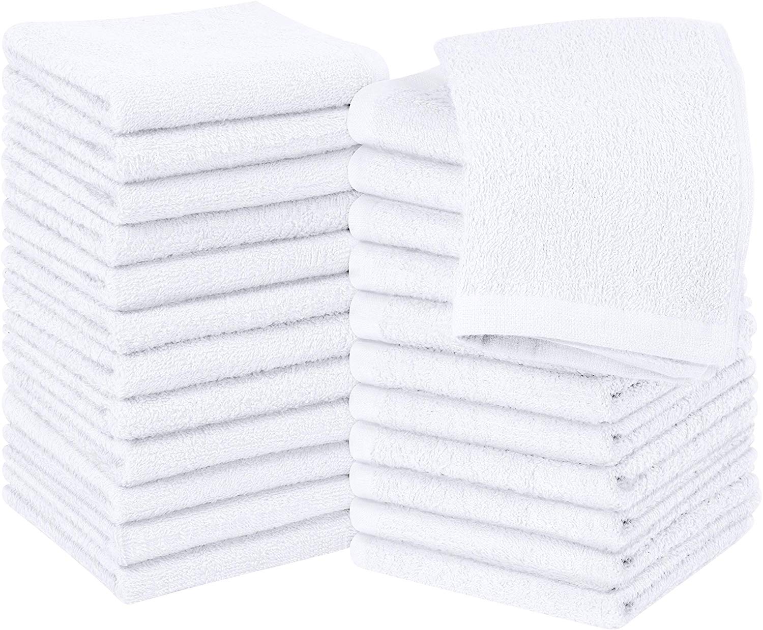 Utopia Towels Cotton Washcloths, 24 - Pack, White