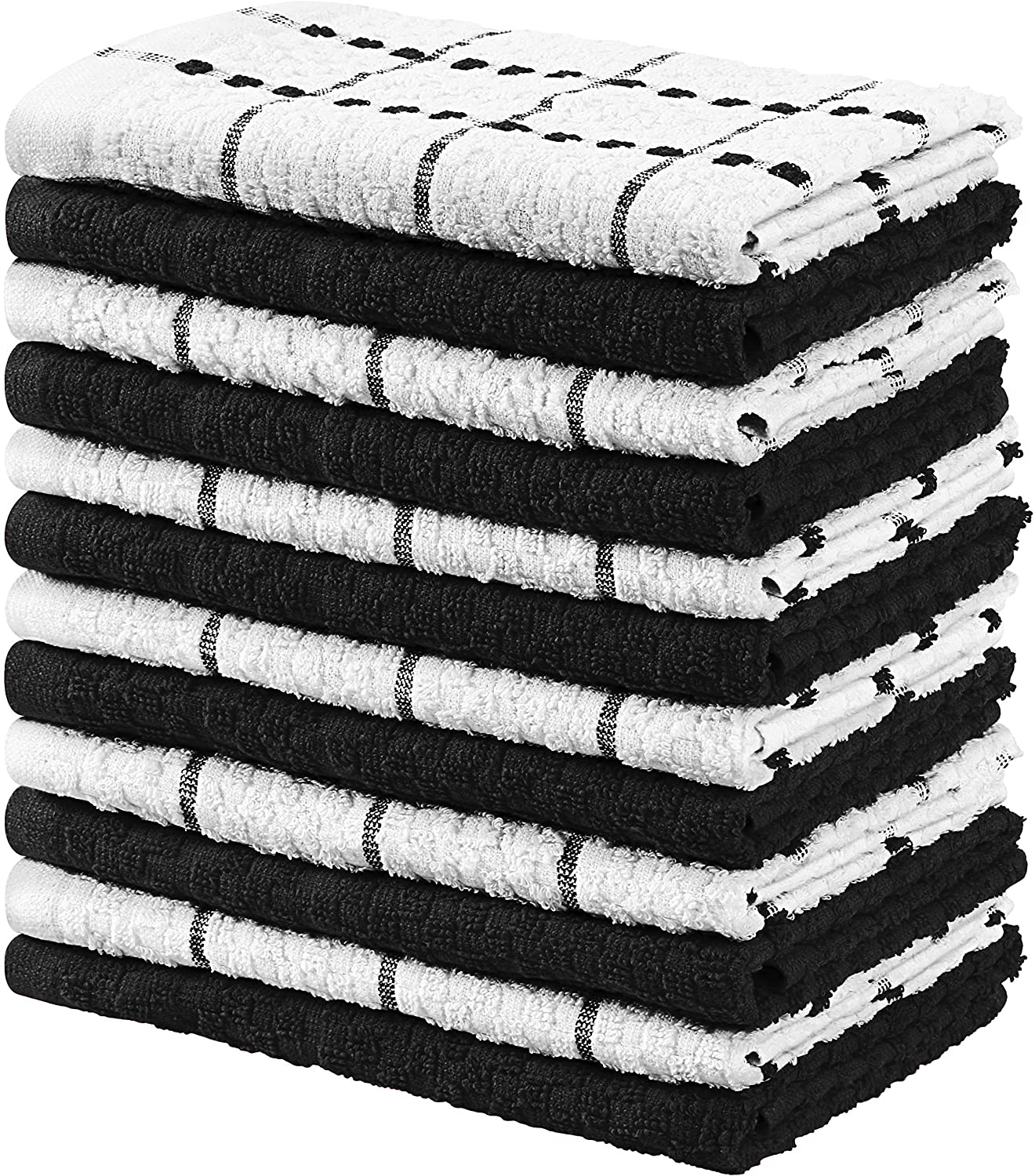 Utopia Kitchen [24 Pack Flour Sack Tea Towels, 28 x 28 Ring Spun 100%  Cotton Dish Cloths - Machine Washable - for Cleaning & Drying - White