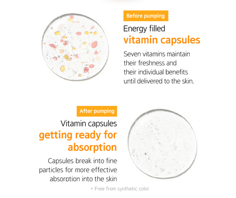 before and after pumping vital vitamin essence | K-Beauty Blossom USA