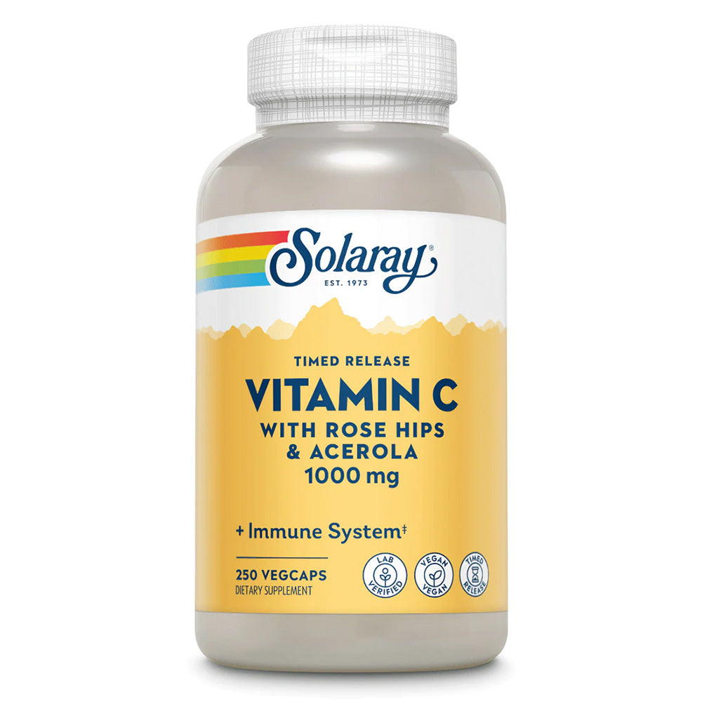 Image of Solaray Vitamin C with Rose Hips & Acerola, Timed-Release, 1000mg (250 VegCaps)