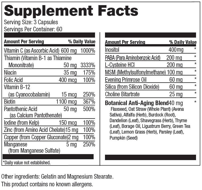 Ingredients and nutritional facts