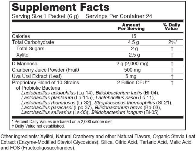 Ingredients and nutritional facts