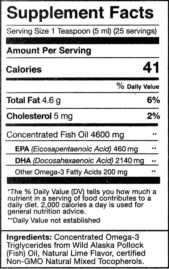 Ingredients and nutritional facts