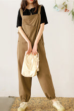 Load image into Gallery viewer, Casual Cotton Jumpsuits in Khaki C2382
