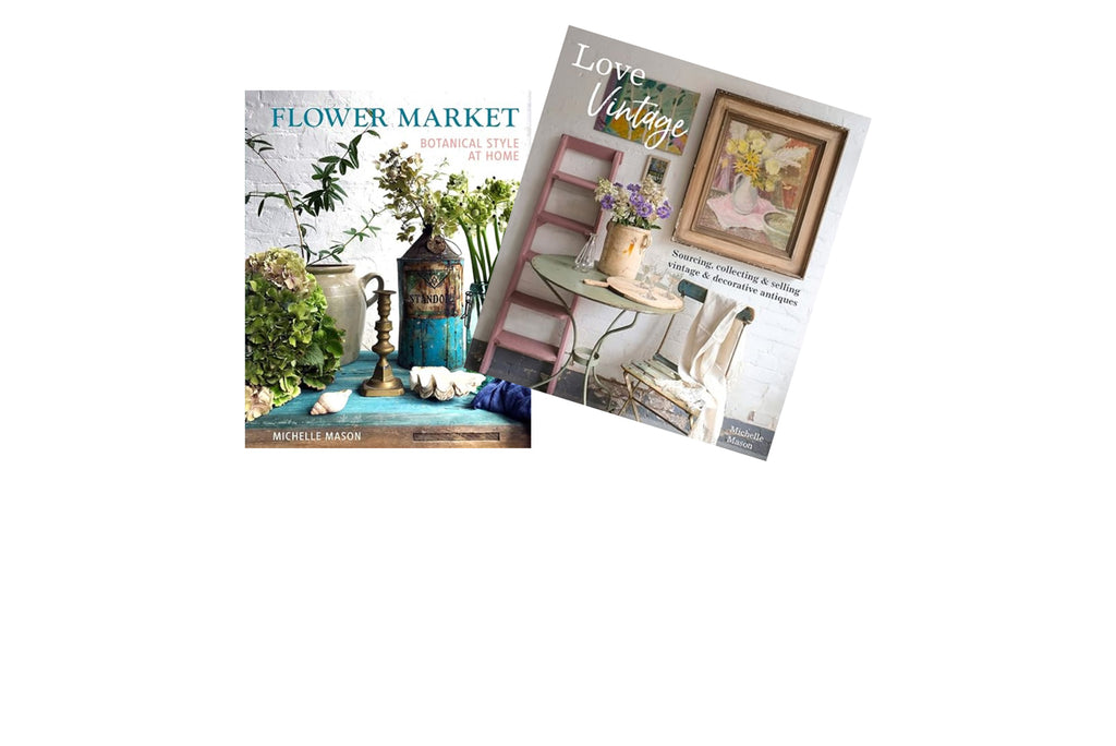 2 books written by Michelle Mason (Love Vintage & Flower Market)