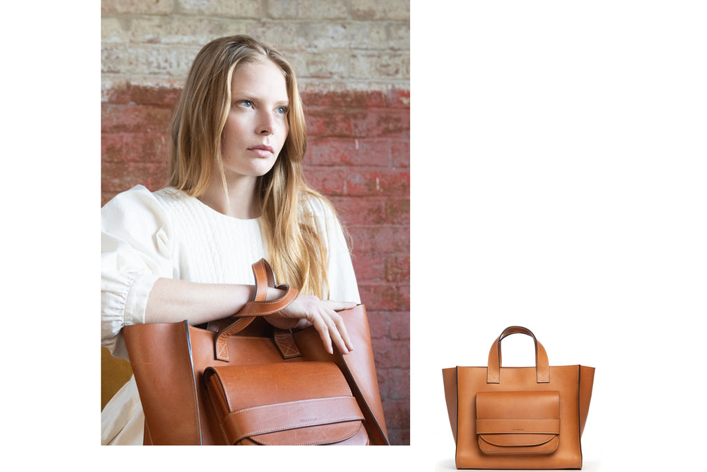 vegetable tanned leather tote bag in tan colour from THE REGULAR