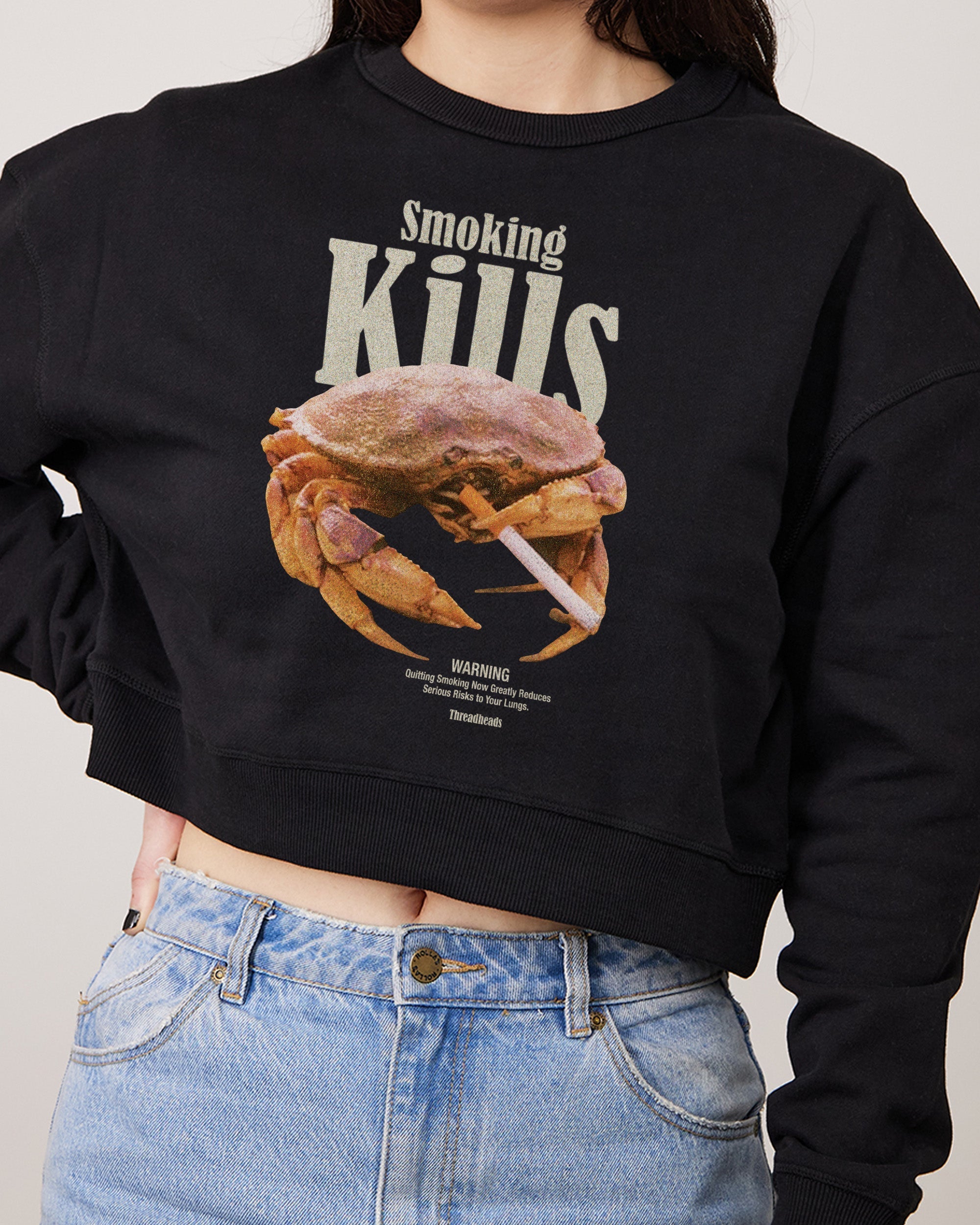 Smoking Kills Crop Jumper Australia Online Black