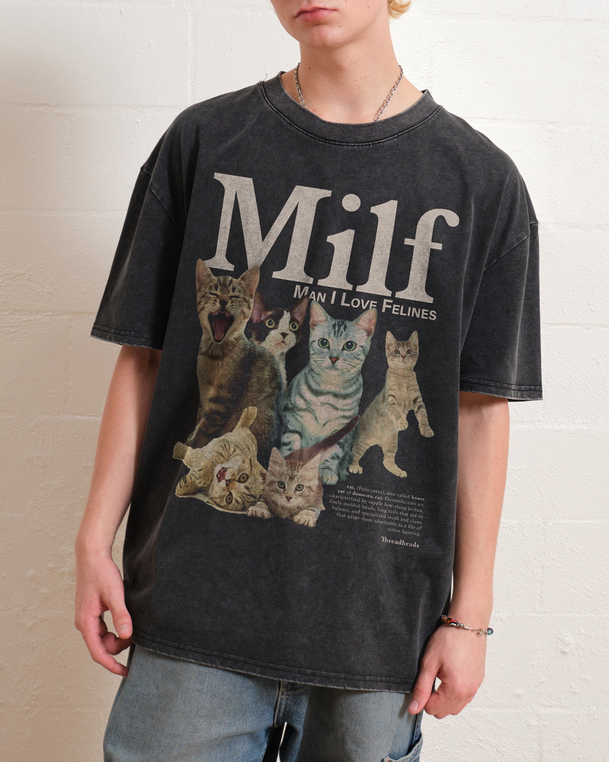 Man I Love Felines Wash Tee Australia Online