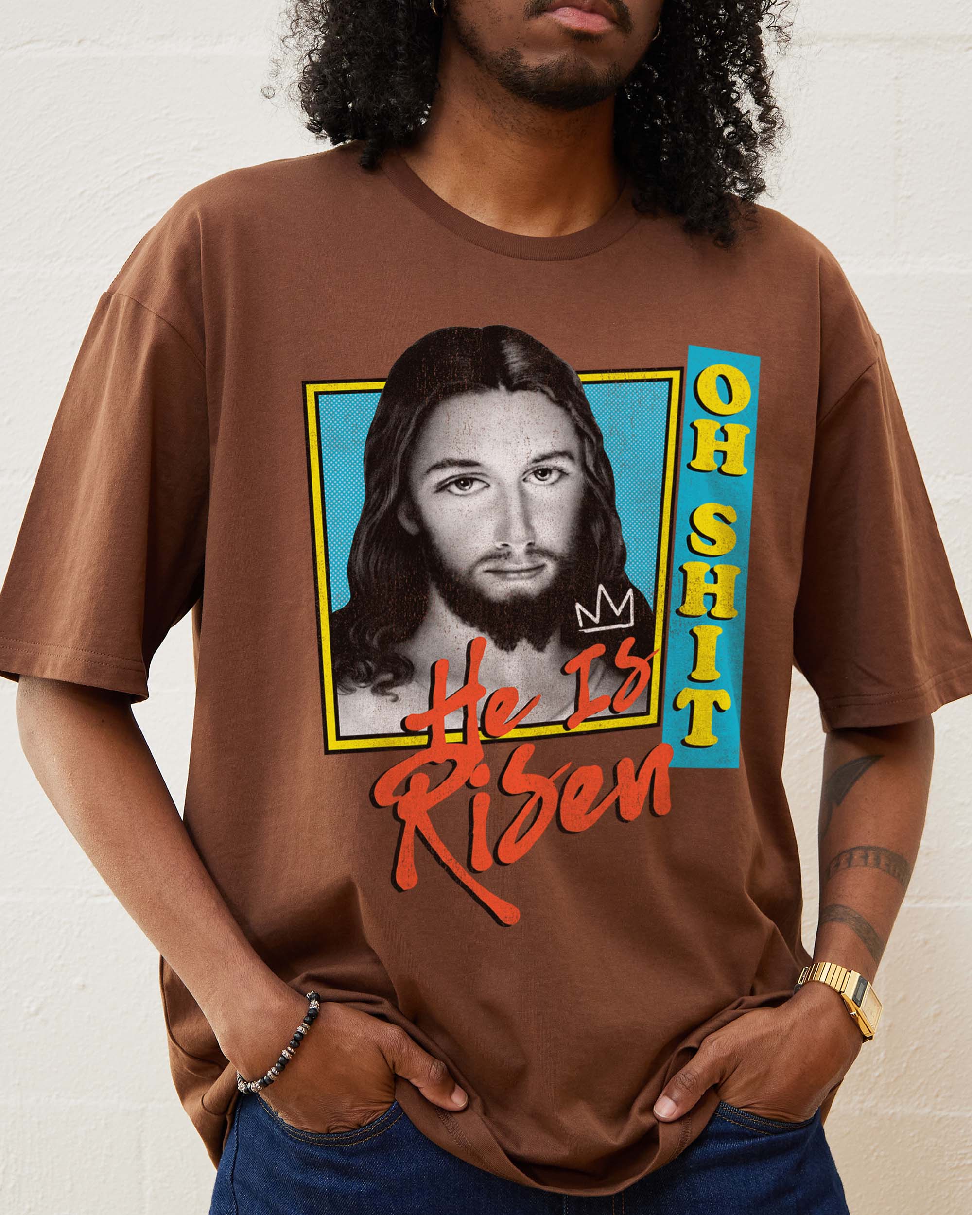 He is Risen T-Shirt Australia Online Brown