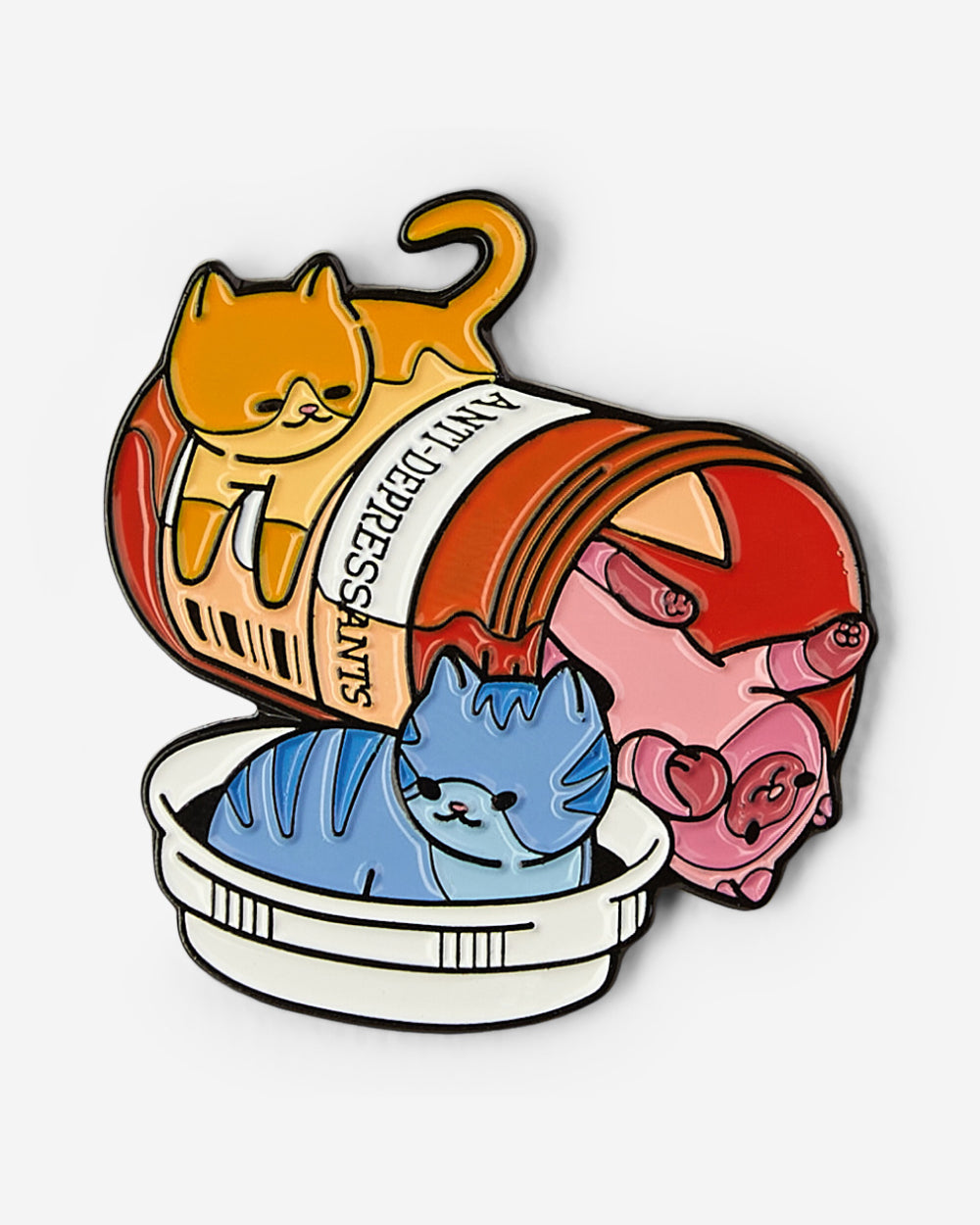 Anti-Depressants Cats Enamel Pin