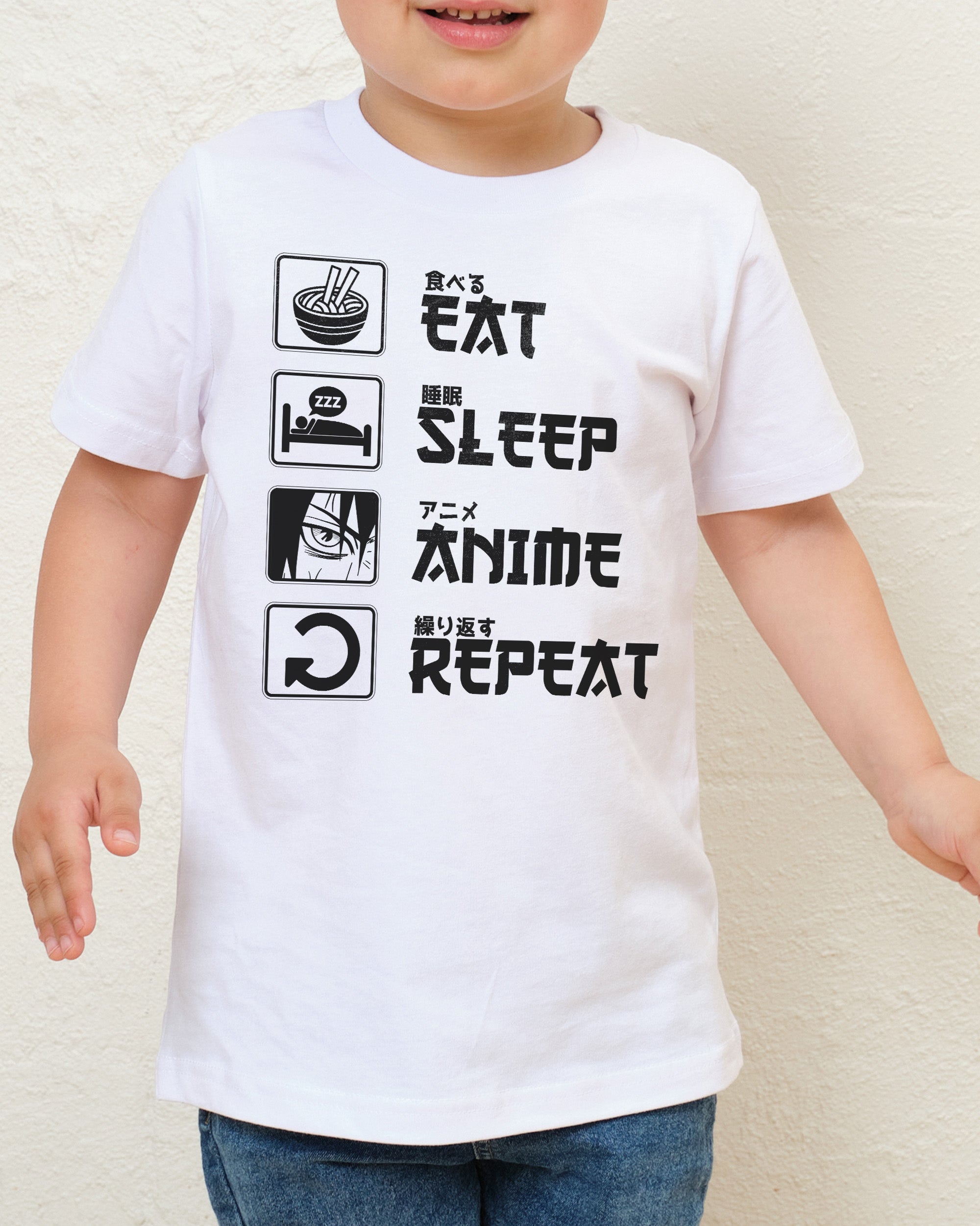 Eat Sleep Anime Repeat Kids T-Shirt