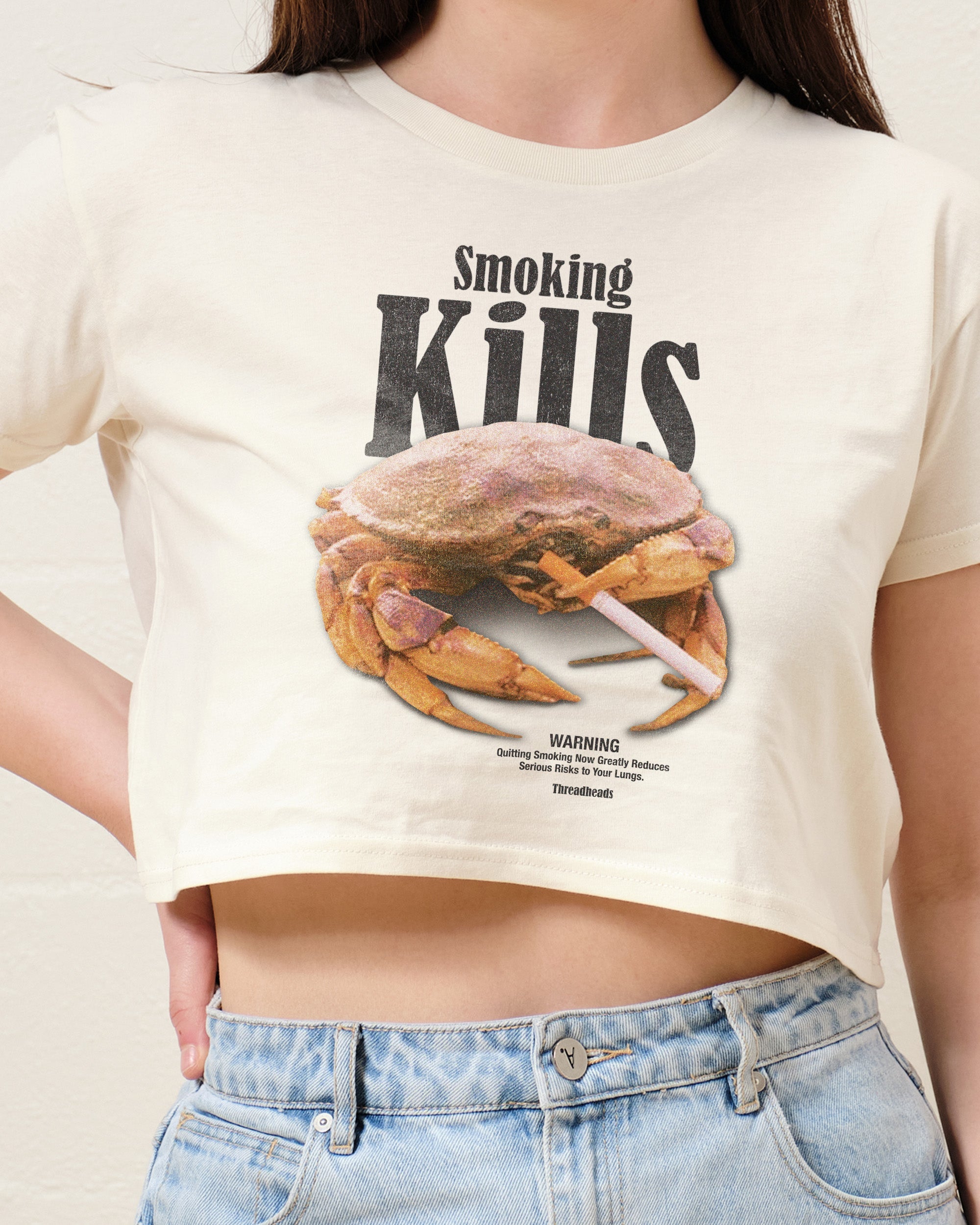 Smoking Kills Crop Tee Australia Online Natural