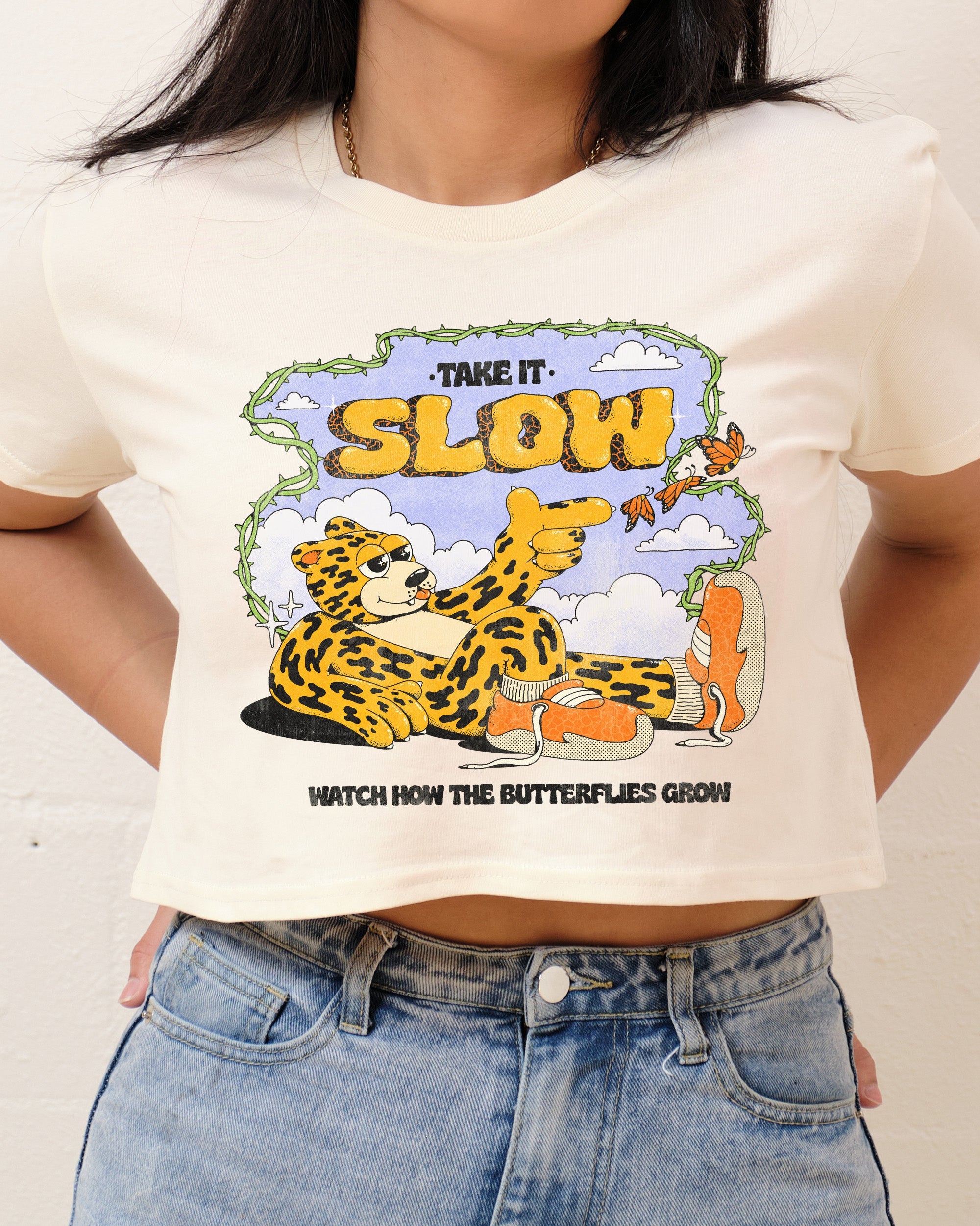 Take It Slow Crop Tee Australia Online Natural