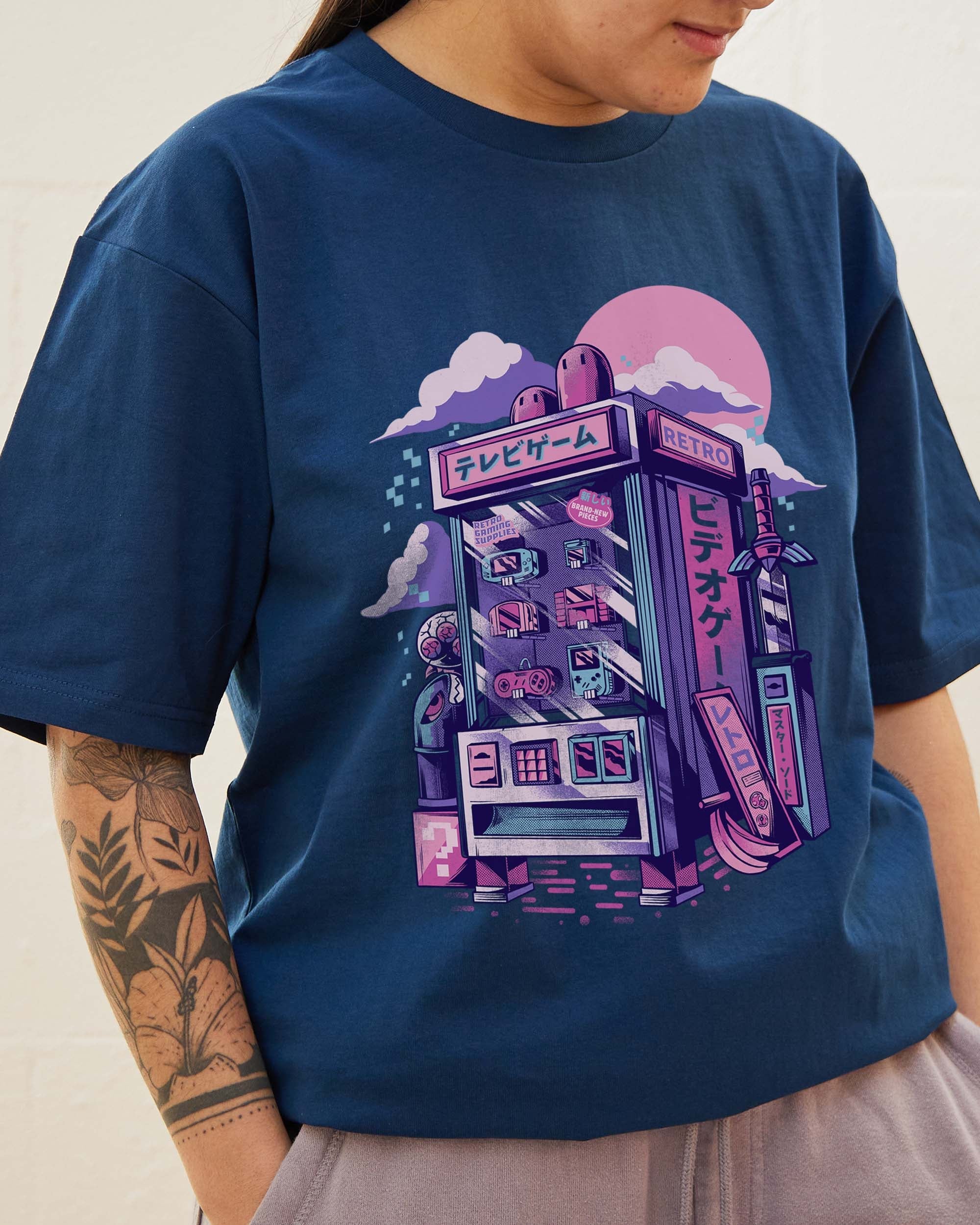 Retro Vending Machine T-Shirt Australia Online #colour_navy