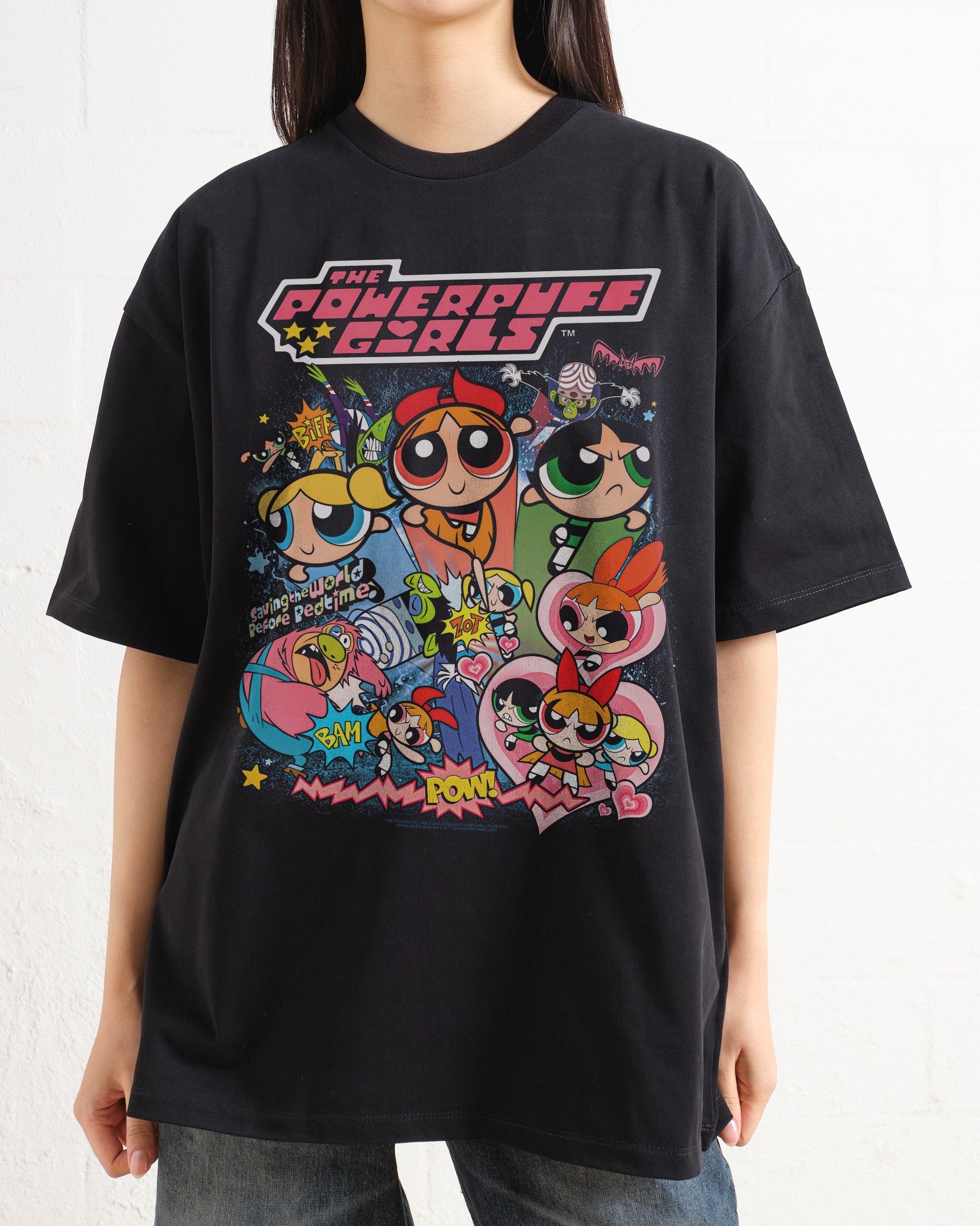 Powerpuff Girls Bootleg Oversized Tee Australia Online Black