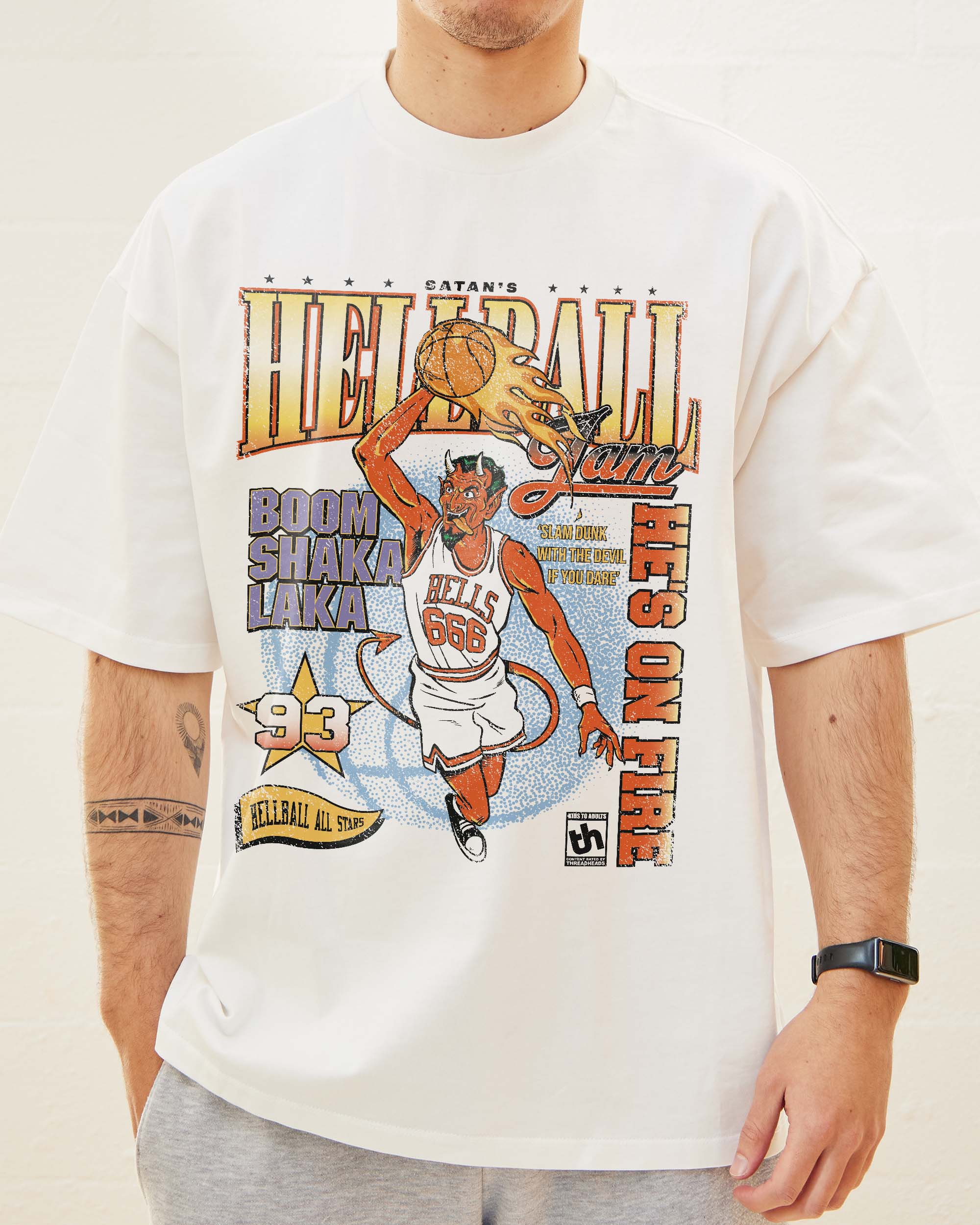 Hell Ball Jam Oversized Tee Australia Online White