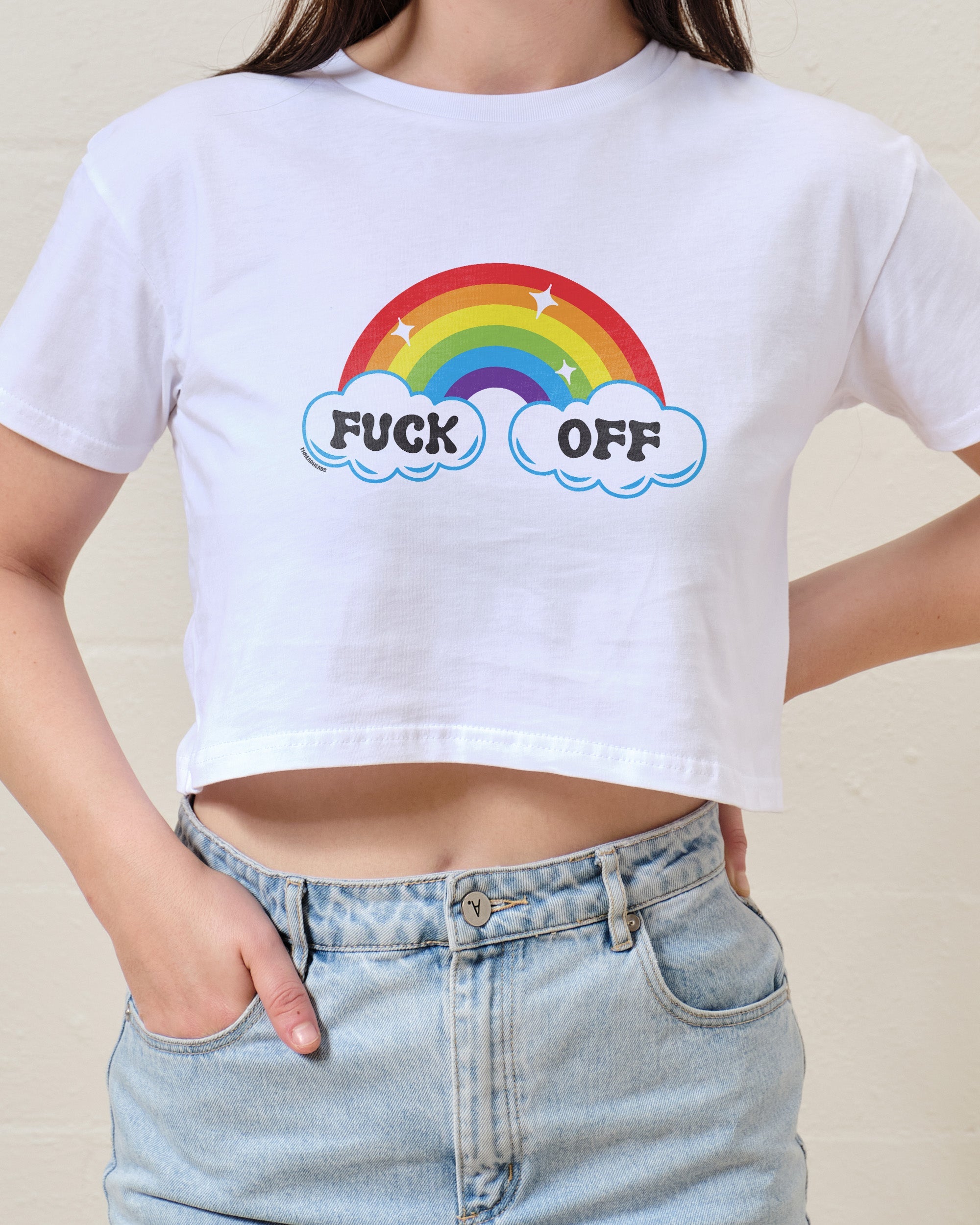 Fk Off Rainbow Crop Tee