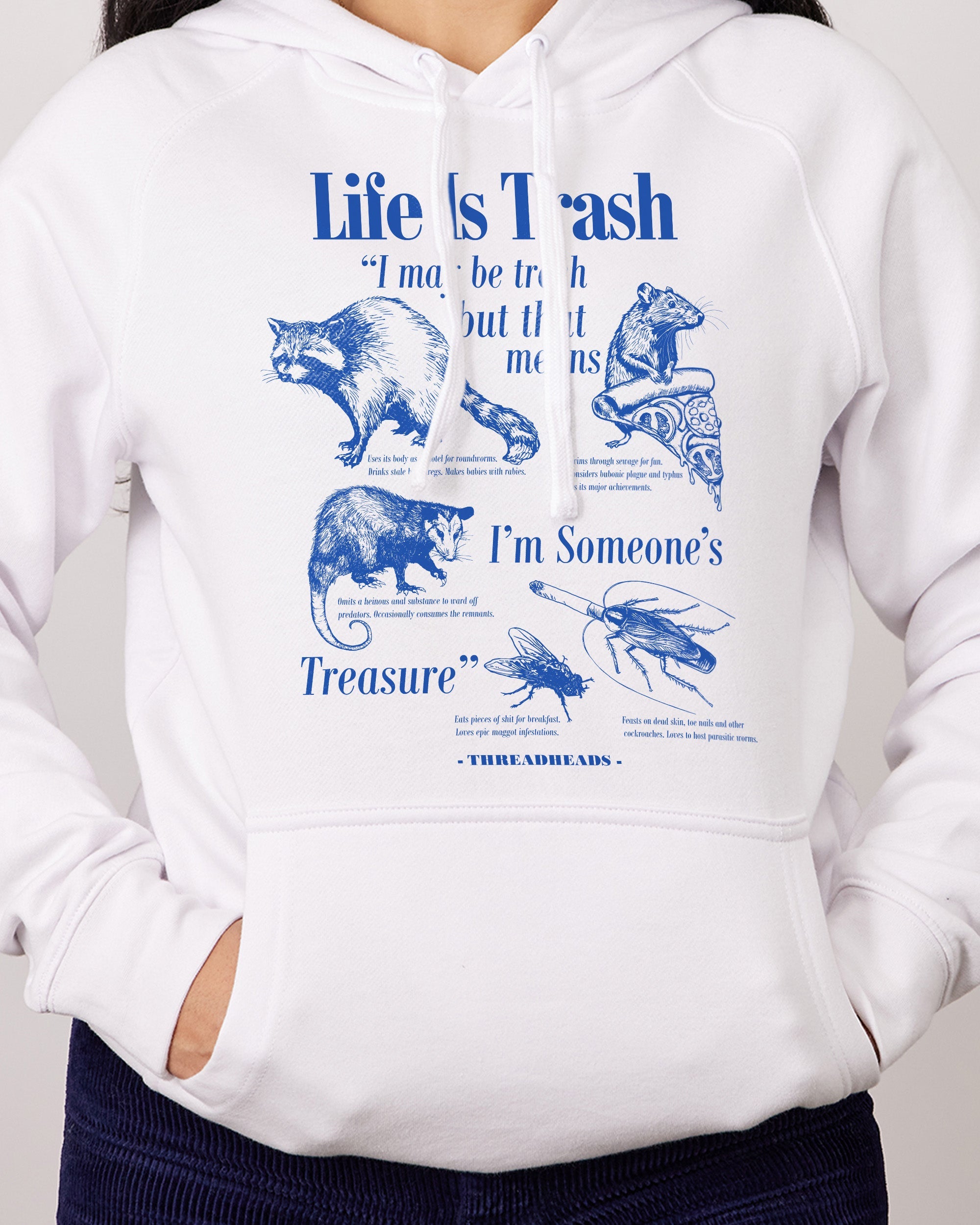 Life Is Trash Hoodie Australia Online White