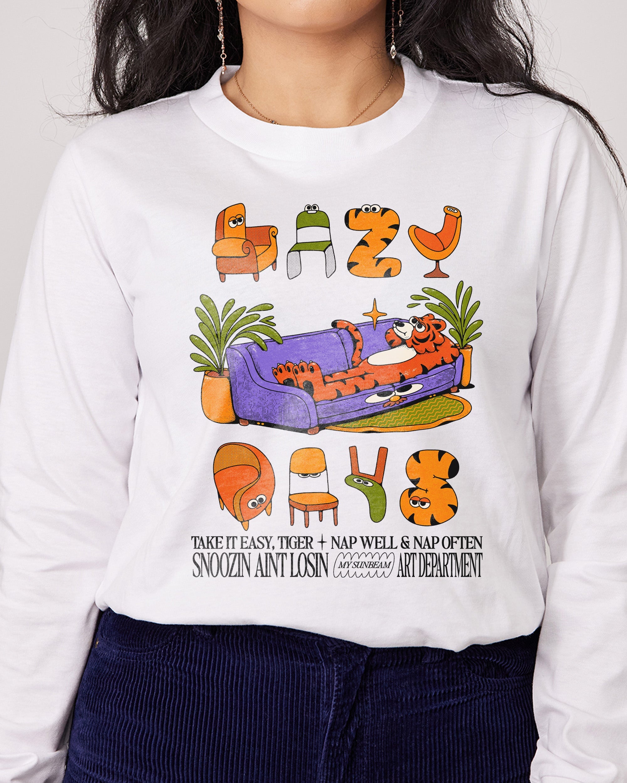 Lazy Days Long Sleeve Australia Online White