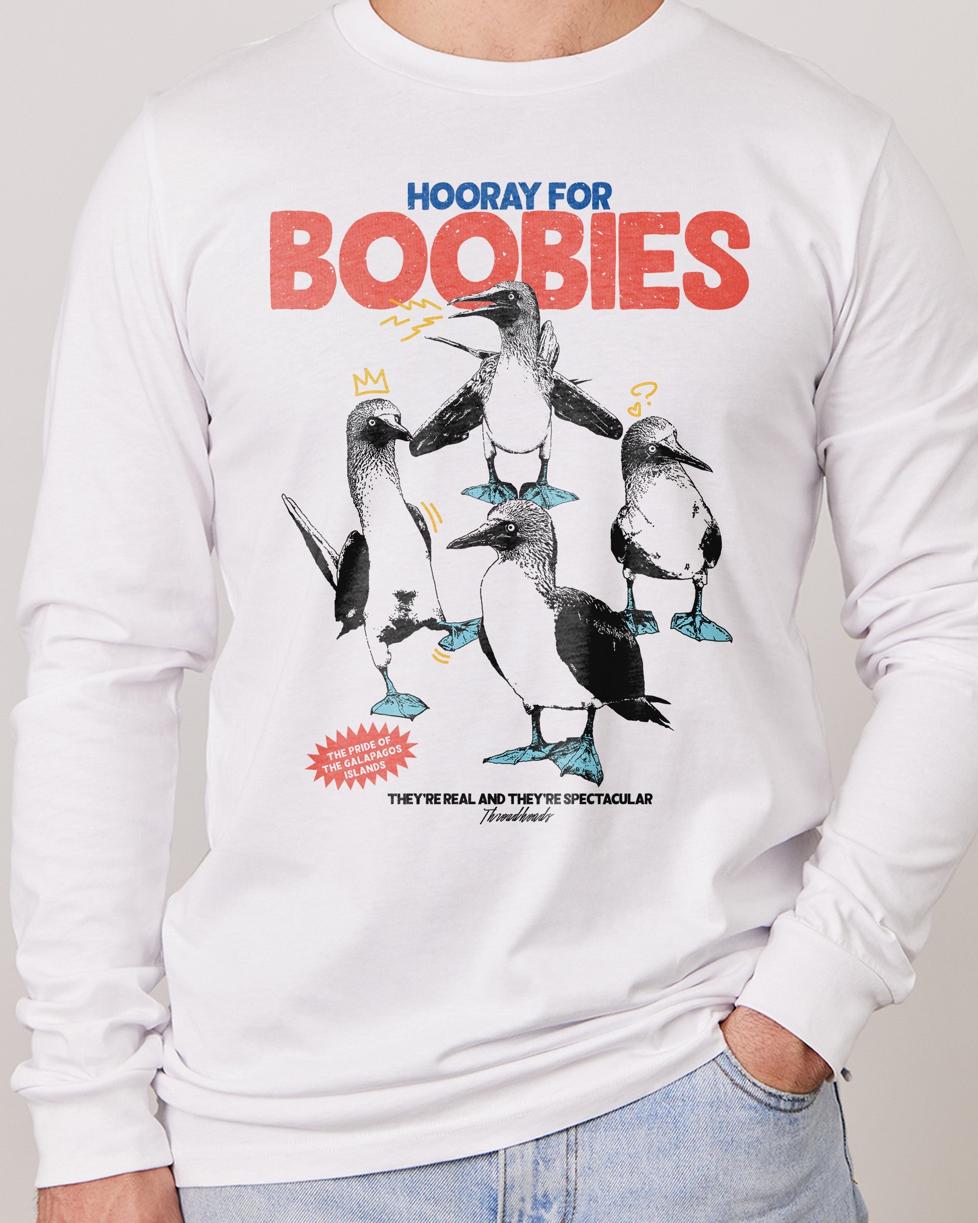 Hooray for Boobies Hoodie, Funny Graphic Hoodie
