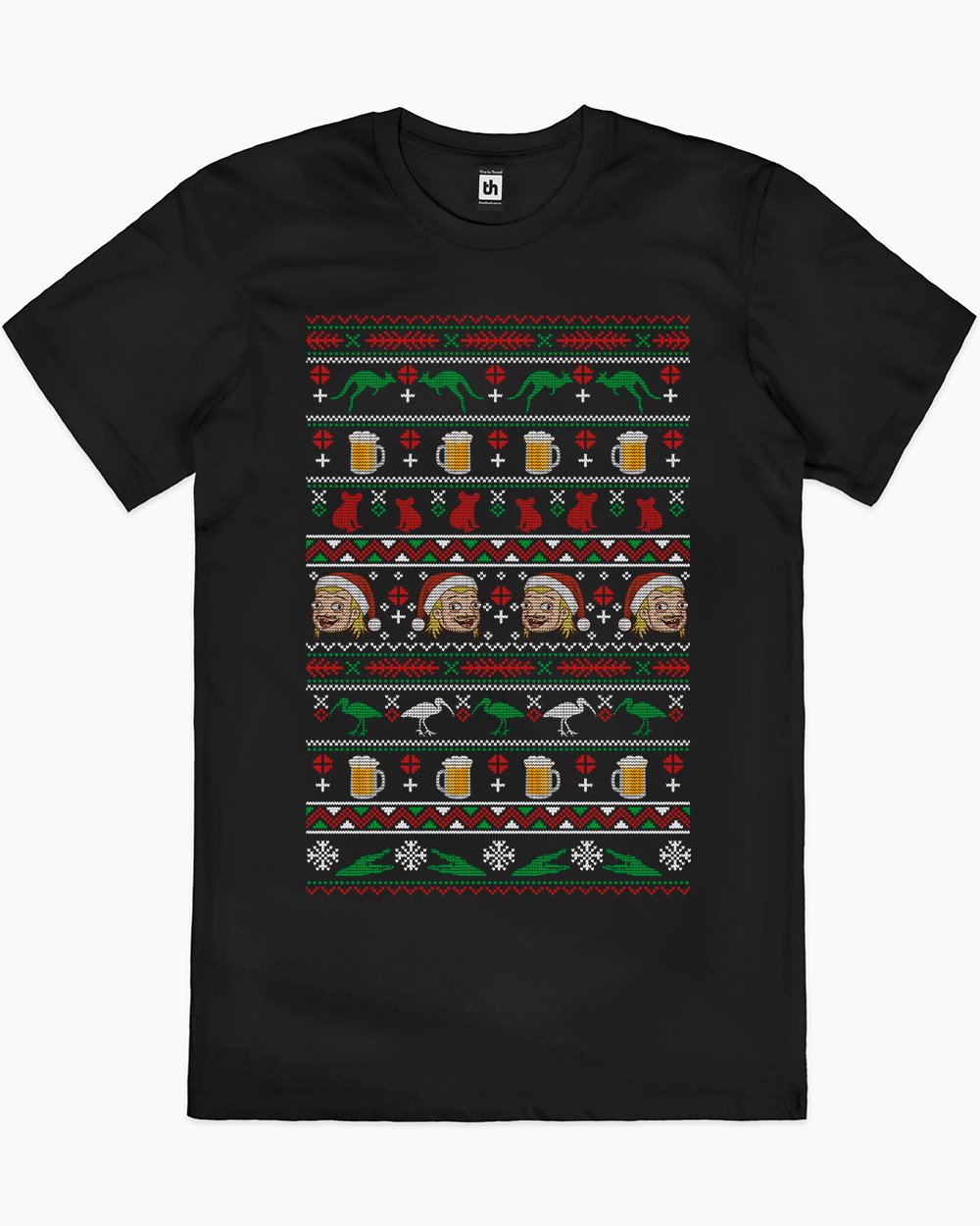 Aussie Ugly Sweater T-Shirt Australia Online #colour_black