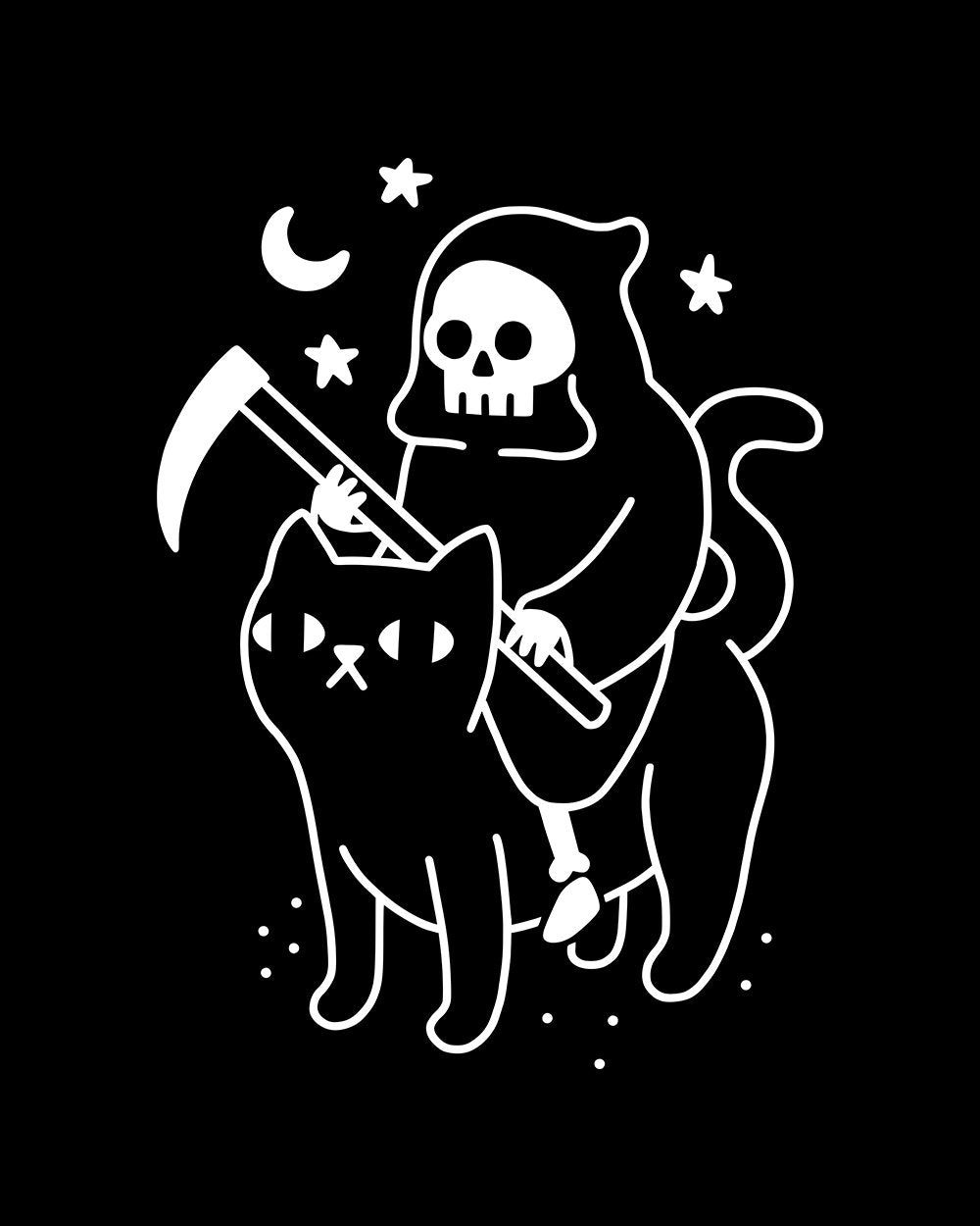 Death Rides a Black Cat T-Shirt