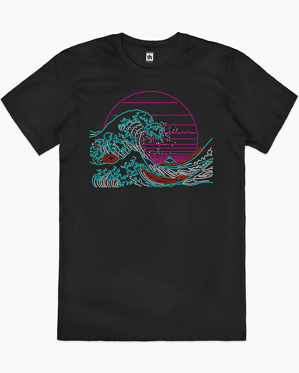 Great Neon Wave T-Shirt Australia Online #colour_black