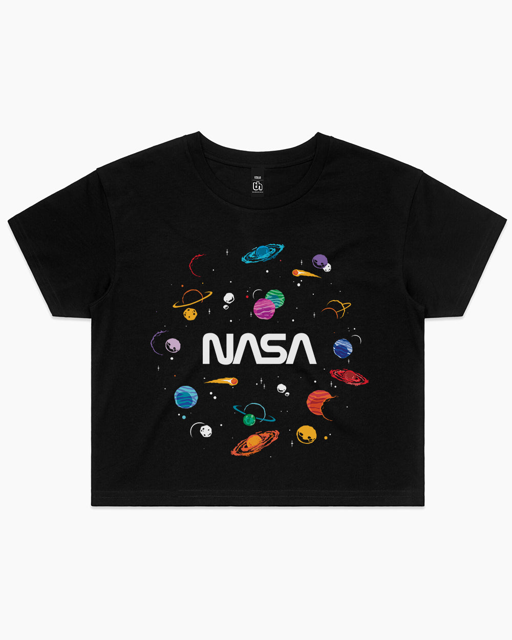 NASA Planets Crop Tee Australia Online #colour_black