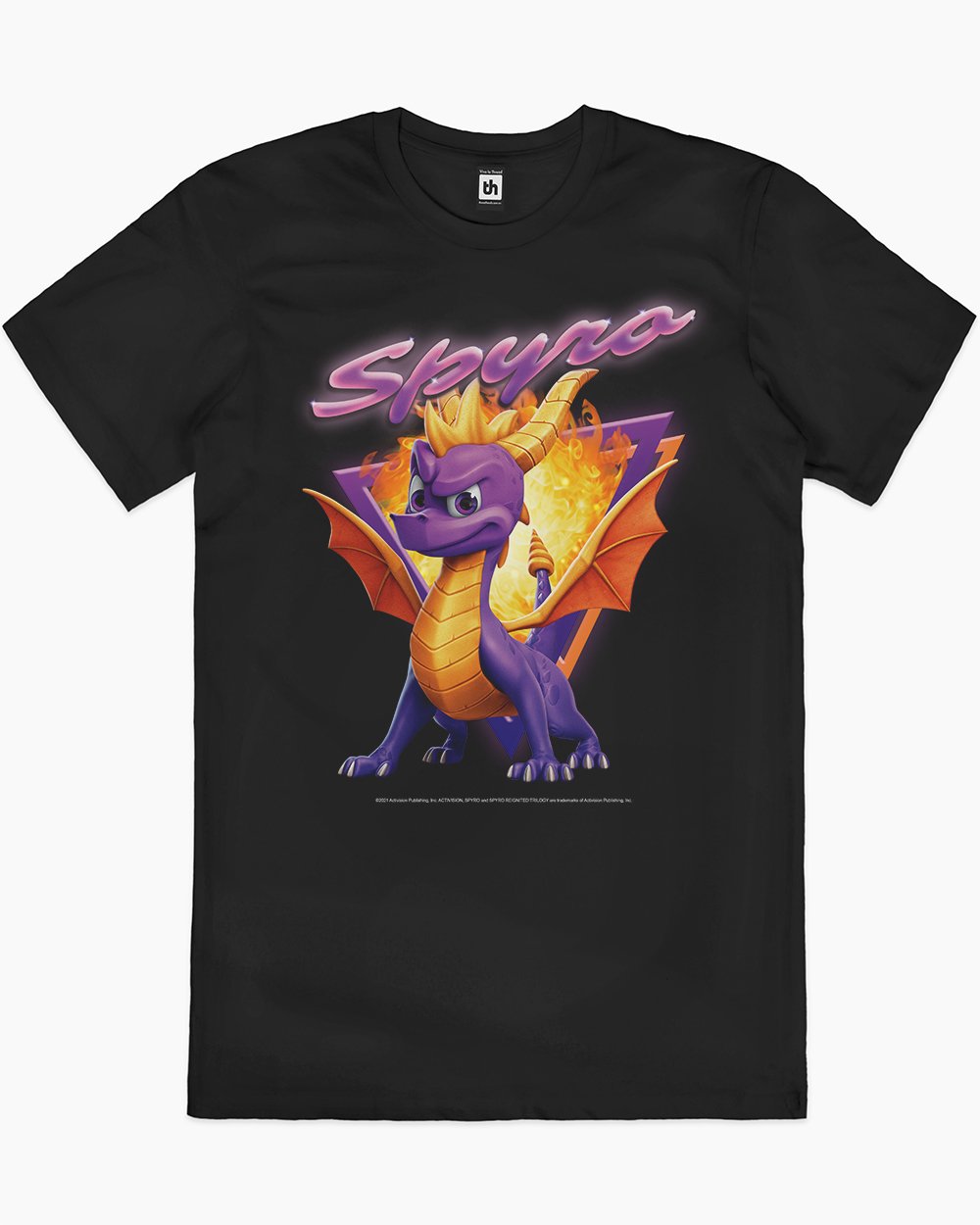 Spyro 90s Fireball T-Shirt Australia Online #colour_black