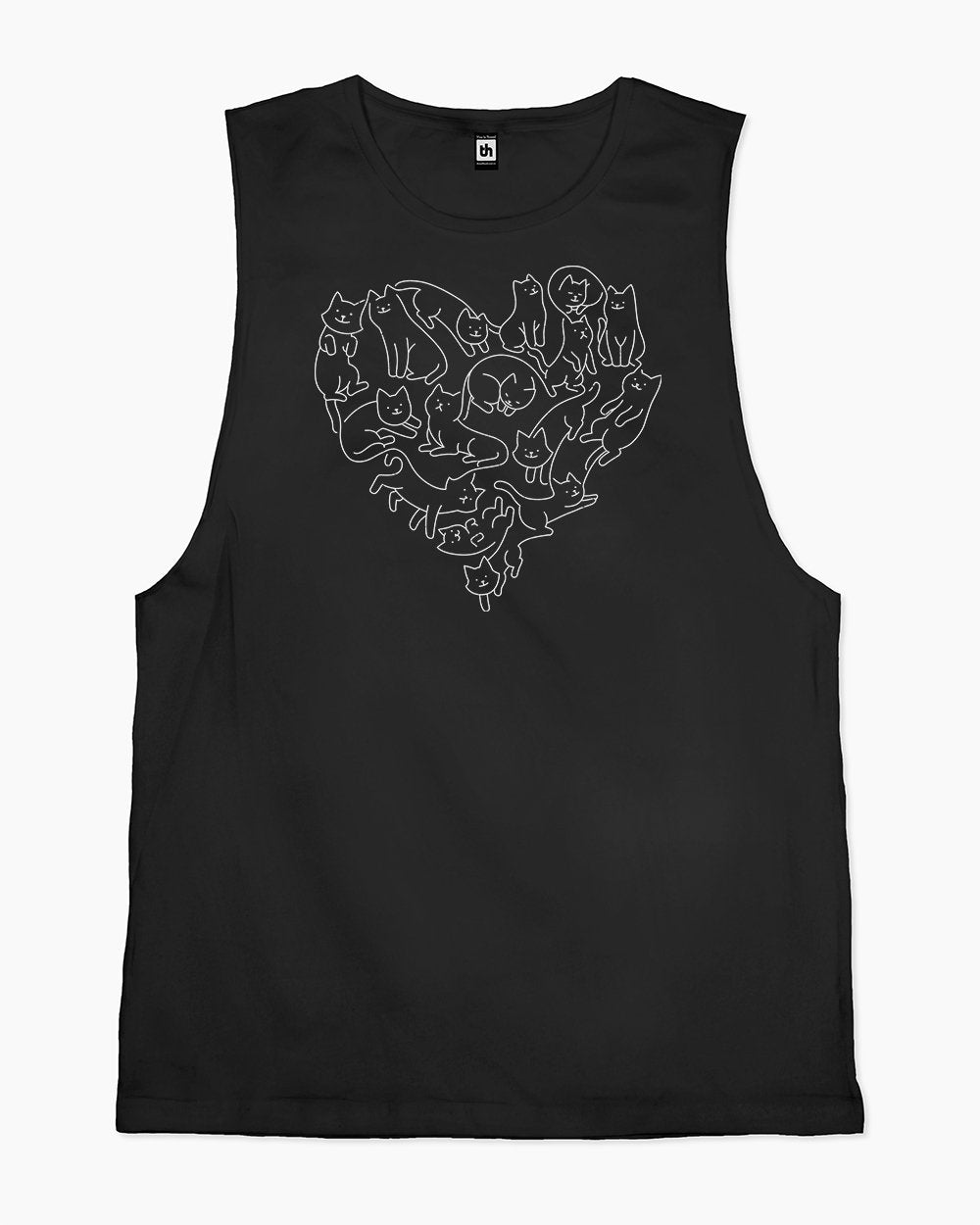 Wool Heart Cats Tank Australia Online #colour_black