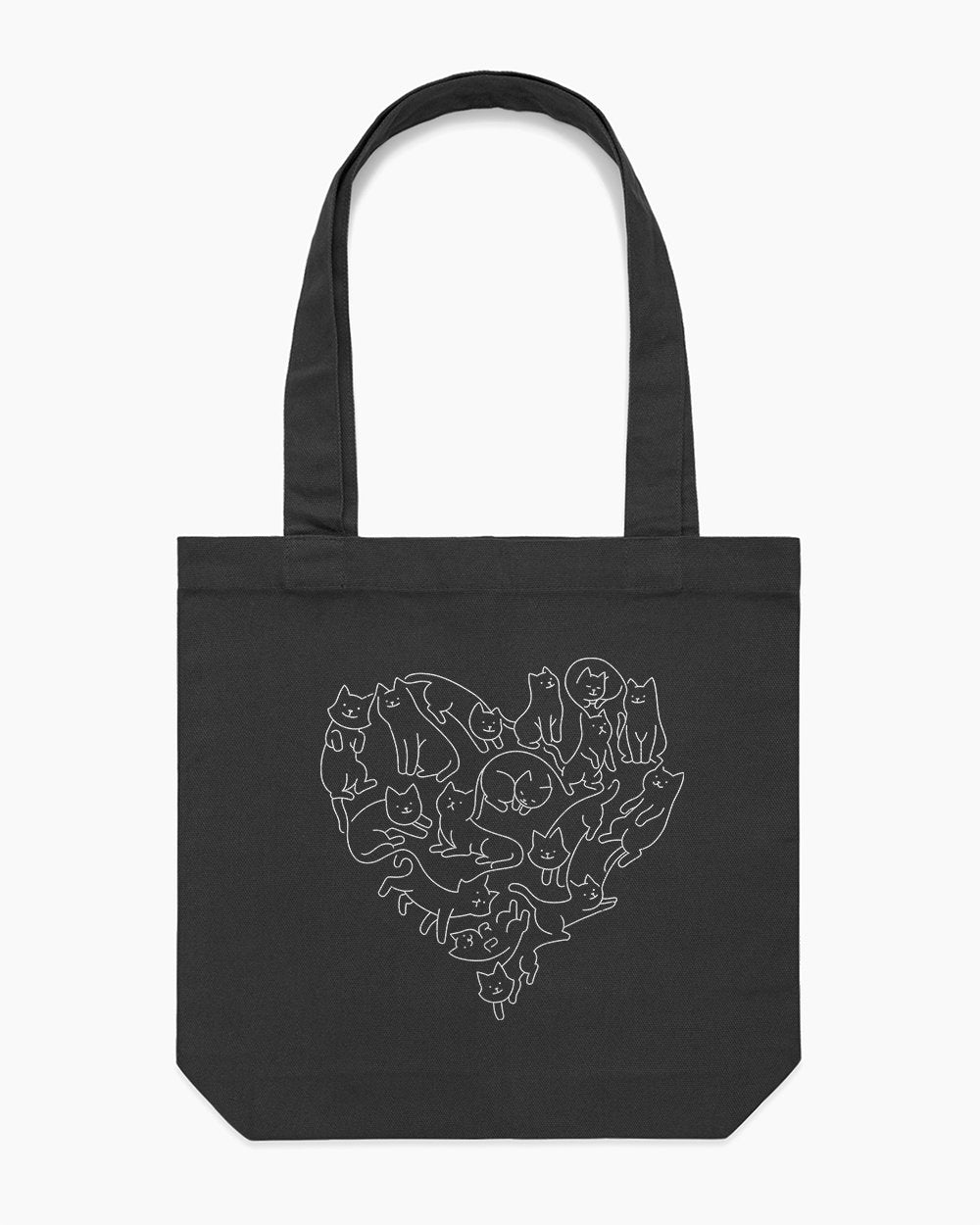 Wool Heart Cats Tote Bag Australia Online #colour_black